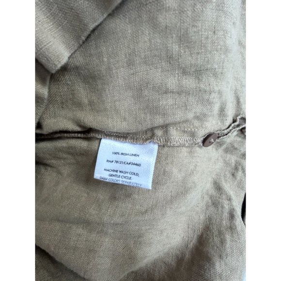 Eileen Fisher Womens Irish Linen Button-Up Shirt Tan Large Long Sleeve Relaxed - Picture 3 of 9